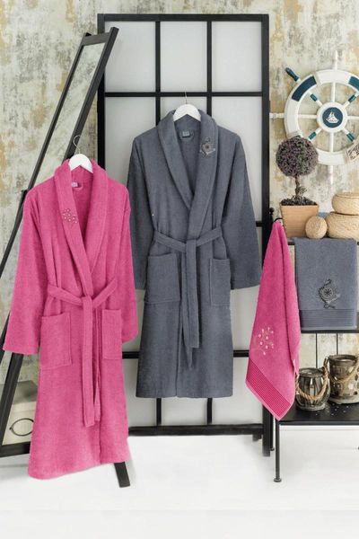 

towel rose patterned velvet powder women bathrobe 95-65001-00248