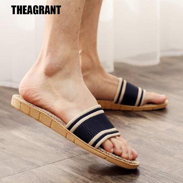 

slippers theagrant natural flax home woman 2021 indoor floor shoes mixed colors flip-flops for summer women flat wsl3021, Black