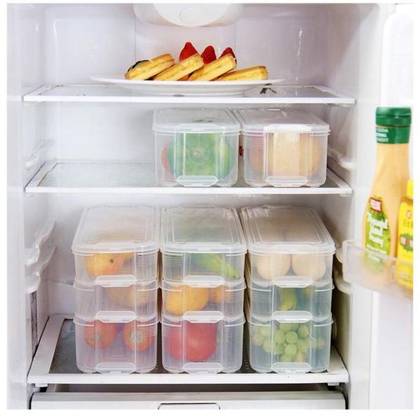 

storage bottles & jars plastic bins refrigerator box food containers with lid kitchen fridge cabinet er desk organizer