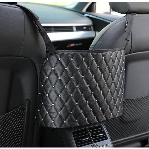 

car organizer handbag holder leather seat back large capacity bag purse storage pocket