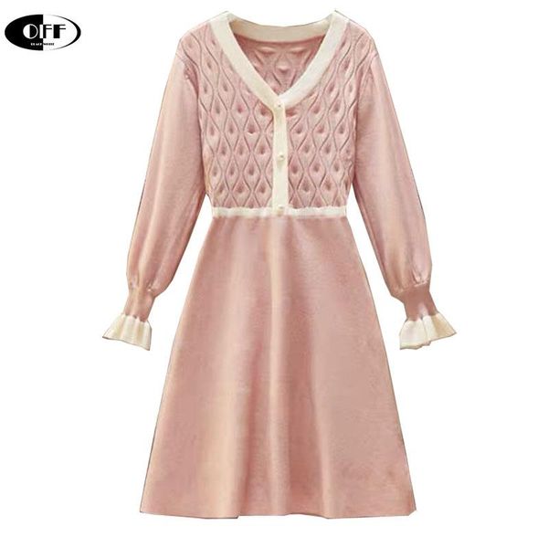 

casual dresses autumn spring women mini knit dress sweet v-neck knitting streetwear girls woman clothes chic vestidos female, Black;gray