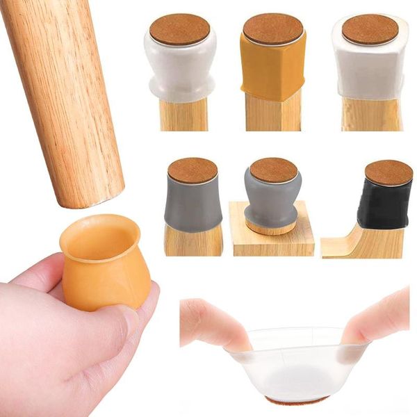 

party favor 4/8/16pcs silicon furniture leg protection cover table feet pad floor protector chair anti-slip legs