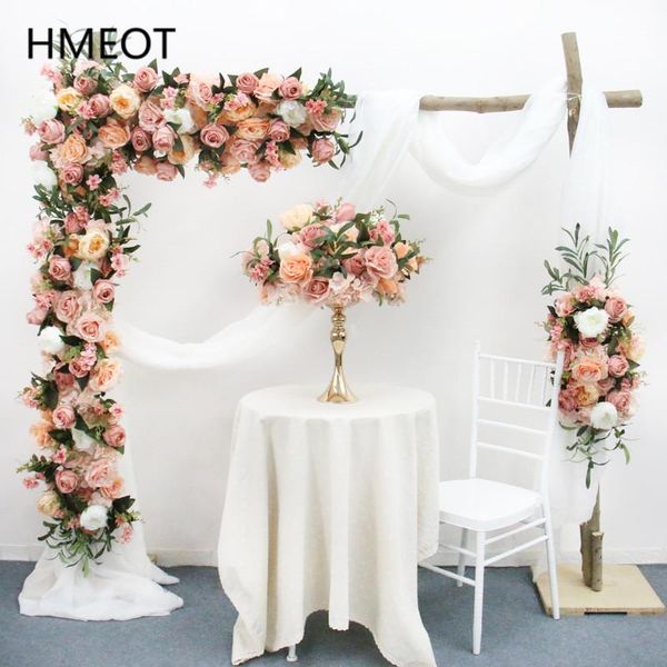 

support customize wedding flower arrangement set artificial ball rose runner table centerpiece party window deceor decorative flowers & wrea