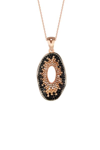 

cluster rings curling oval soft gradient necklace, Golden;silver