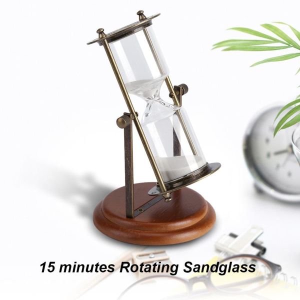 

other clocks & accessories metal rotating white sand clock kitchen 15 minute time timer kids wood glass hourglass table classroom ornaments