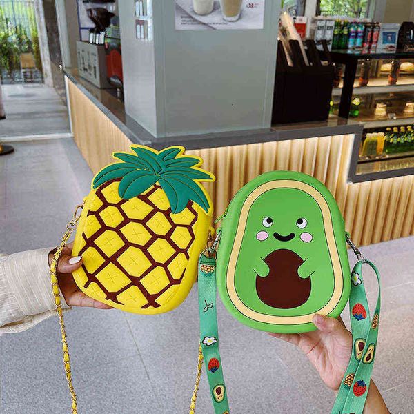 

sile mobile phone bag fruit menger avocado pine strawberry children's storage