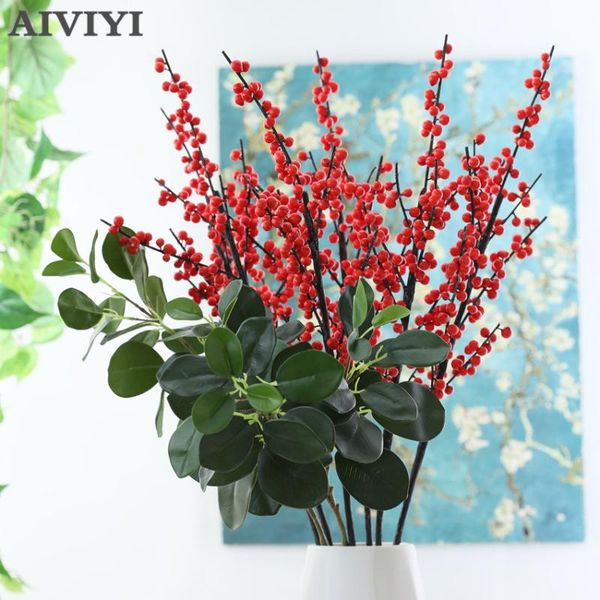 

foam holly fruit christmas red berries wedding decorative party home decor artificial flowers simulation berry decoration