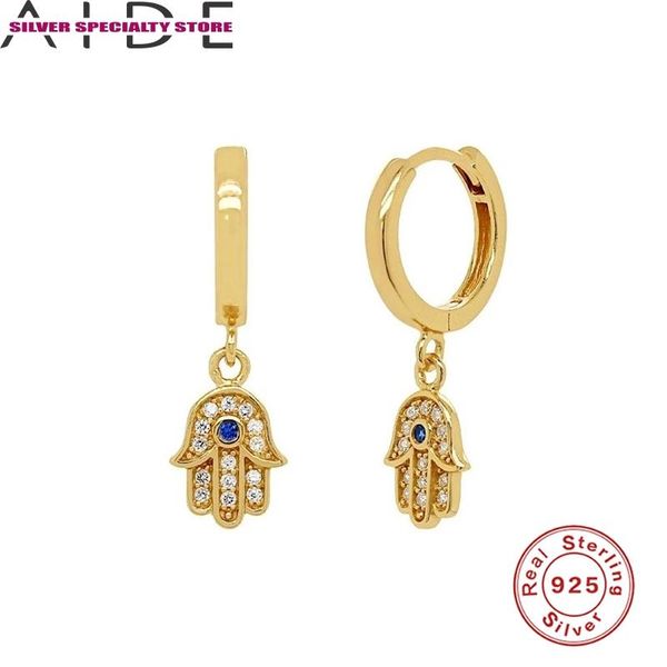 

blue diamond palm earrings for women 925 silver fashionable hoop jewelry zircon pendientes brincos aretes & huggie, Golden;silver