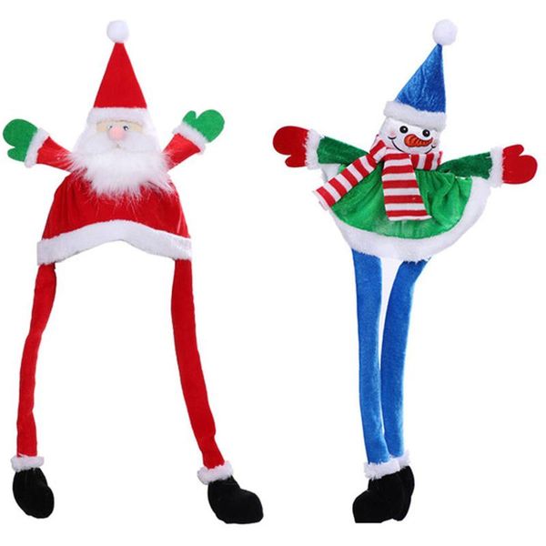 

christmas decorations 2021 year plush hat kids for home santa claus gift warm winter