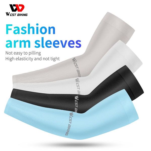 

elbow & knee pads anti-uv cycling arm sleeves breathable ice silk bike sleeves, for mtb bikes,bicycle,fitness, sport sunscreen warmers, Black;gray