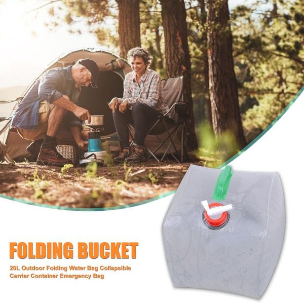 

outdoor collapsible foldable water bags container portable camping hiking survival storage carrier bag bucket