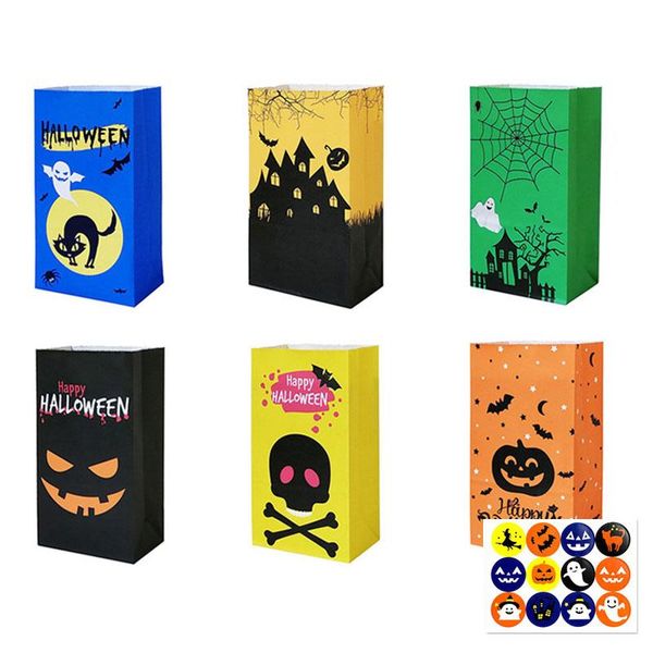

gift wrap 24pcs halloween bag with sticker baking diy ghost cookie candy packaging bags for happy party decoraiotns favors