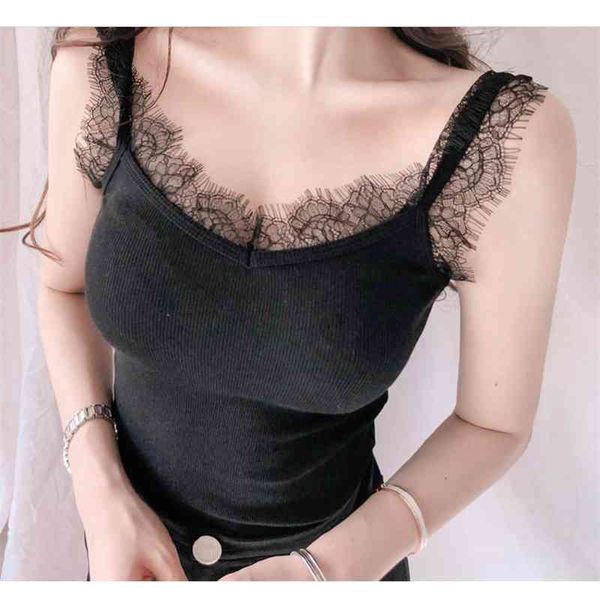 

tank black white vest slim new summer women casual femme tees cotton sleeveless female 210420