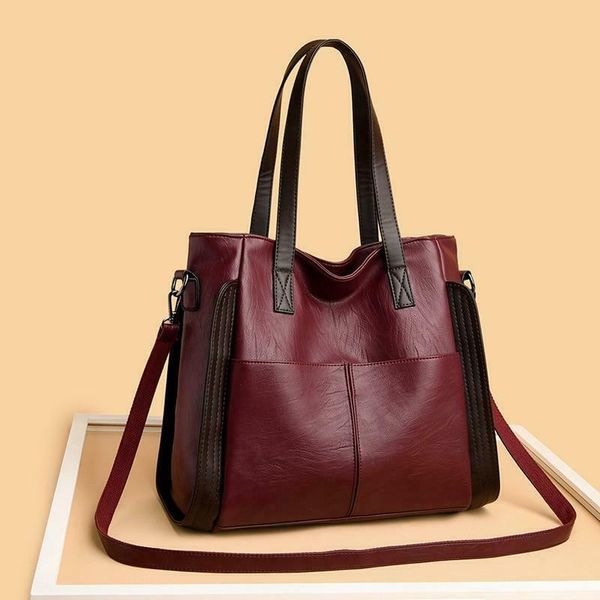 

chic large zipper tote bag women boho shoulder shopping leather tassel handbag