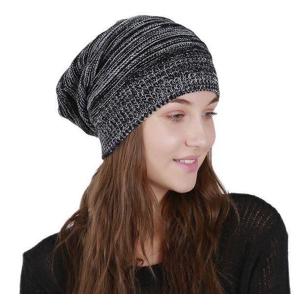 

beanies autumn winter women warm beanie hat mix color knitted for