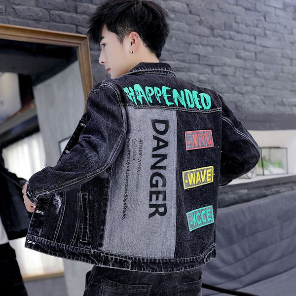 

men's jackets denim jacket men's spring and autumn thin teenagers casual student korean style slim youth trend handsome clothes 6a, Black;brown