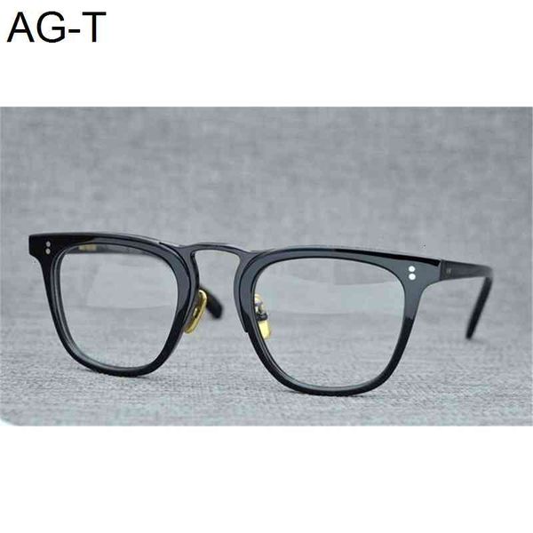 

rectangular large frame simple men's eyeglasses frame plate with metal classic design full frame glasses ov 49, Silver