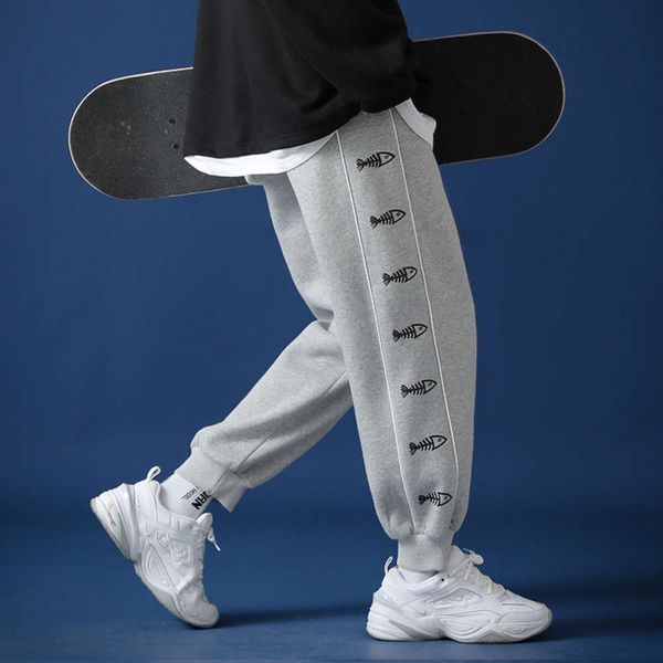 

men's pants autumn loose size neutral windfish bone harem casual capris lg9p, Black