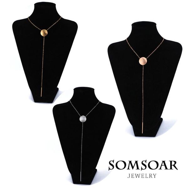 

stainless steel round personalization customization disc necklace with long chain can diy caving logo as gift 50pcs/lot chokers, Golden;silver