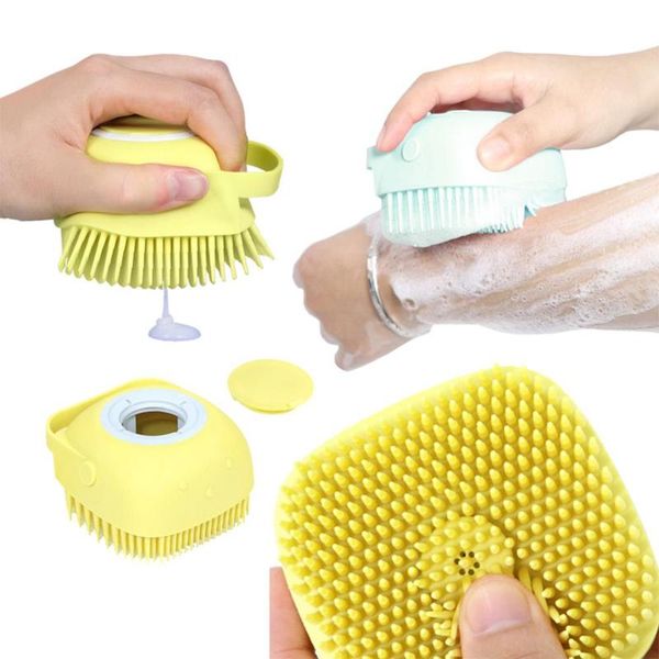 

electric hair brushes creative home multifunctional two-in-one push-type storage soap liquid bath soft silicone deep clean round scrubbing b