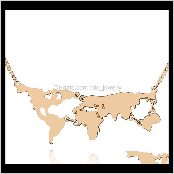 

necklaces & pendants jewelry arrival globe world map pendant necklace personality teacher student gifts earth drop delivery 2021 dcanm, Silver