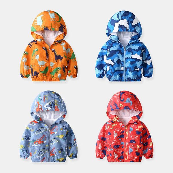 

jackets 2021 spring and autumn boys girls korean children's clothing baby cartoon hooded, Blue;gray