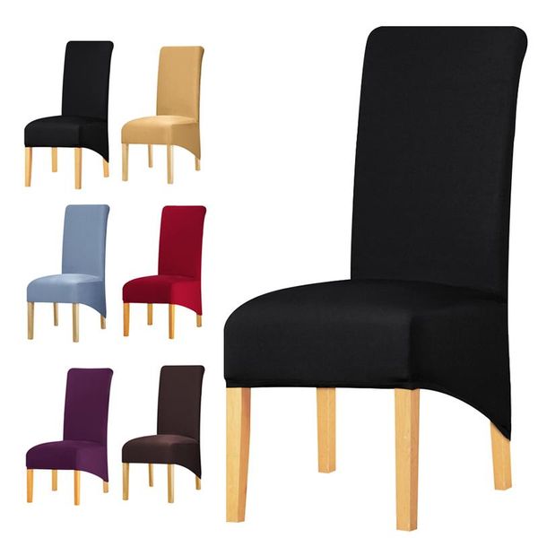

chair covers 15 colors xl size spandex cover stretch long back seat slipcover for wedding restaurant el party banquet dining room