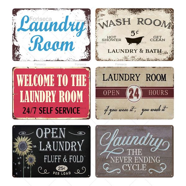 

laundry sign vintage tin sign plaque metal vintage retro metal sign wall decor for laundry rooma