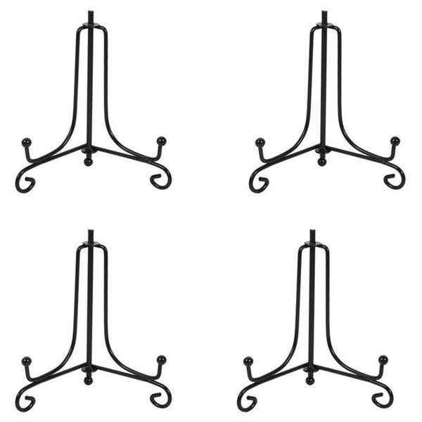 

hooks & rails (4 pack)iron display stand, black iron easel plate po holder displays picture frames, cookbooks, decorative pl
