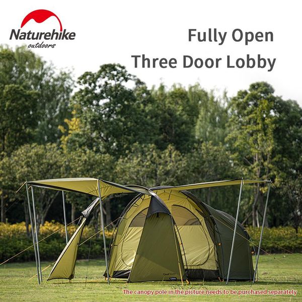 

tents and shelters naturehike ultralight hiking motorcycle tent large space family 3-4 people self-driving camping outdoor waterproof