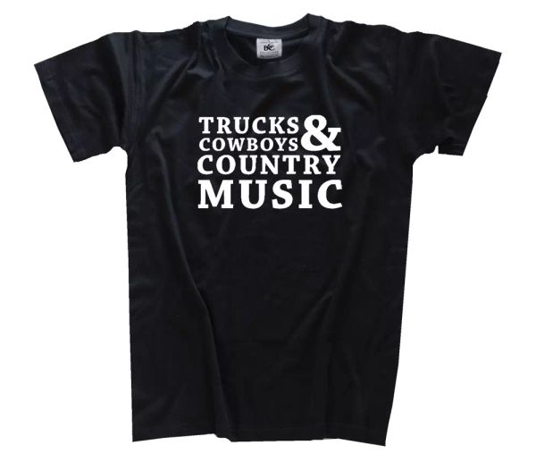 

Trucks Cowboys And Country Music T-SHIRT S-XXXL, White;black