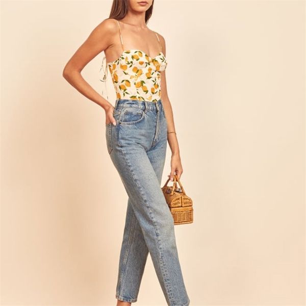 

summer women's casual fruit print slim camisole 210430, White;black