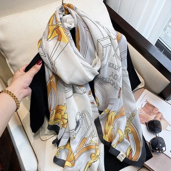 

scarves women cotton scarf 2021 autumn and winter female hijab shawls wraps pattern fashion long beach stoles warm, Blue;gray