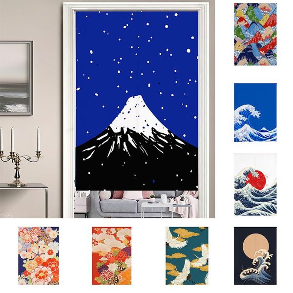 

curtain & drapes japanese ukiyo-e doorway fabric mount fuji door curtains for kitchen bedroom sushi window treatment home entrance