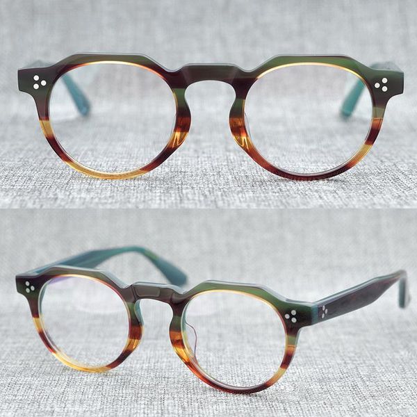

fashion sunglasses frames acetate glasses frame men women handmade vintage square eyeglasses optical myopia prescription clear eyewear, Black