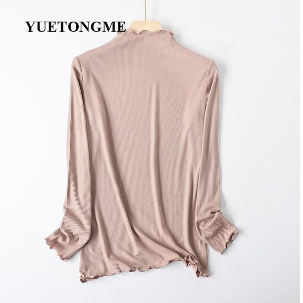 

women's t-shirt half-high collar bottoming shirt women clothing modal thin long-sleeved 2021 spring autumn white t009