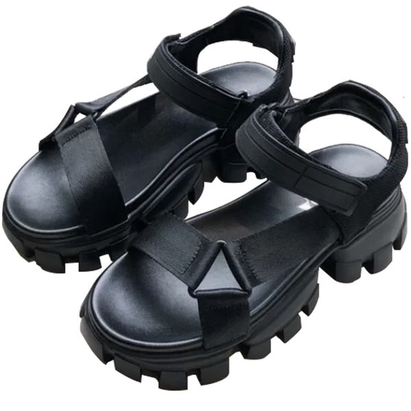 

sandals women's luxury casual beach thick soles muffin shoes fashion leisure female sandals iw0s, Black