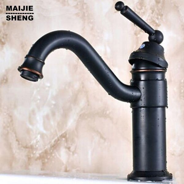 

bathroom sink faucets black faucet single handle antique bronze oil brush basin taps vintage in