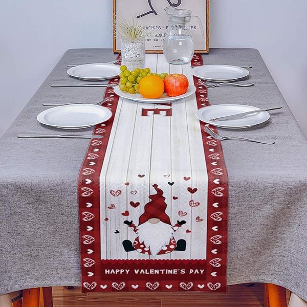 

table cloth creative valentine's day polyester cotton printed flag decorations