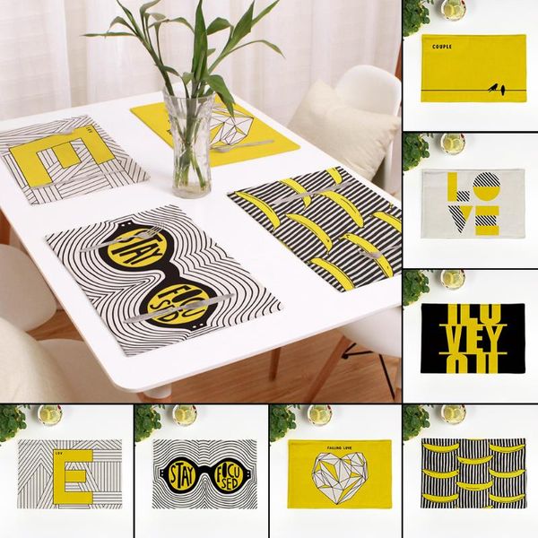 

table runner yellow fresh fabric linen pad mat placemat