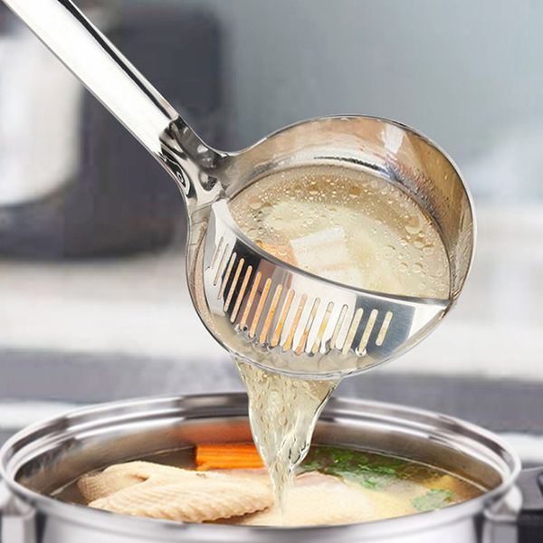 Edelstahlsuppe-Löffel mit Filter-Sieb-Scoop-Kochwerkzeuge Küchenzubehör Kochen von Utensilien