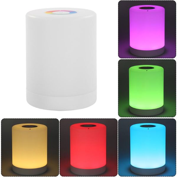 

night lights led touch control light smart bedroom bedside table lamp dimmable rgb color change rechargeable home lighting