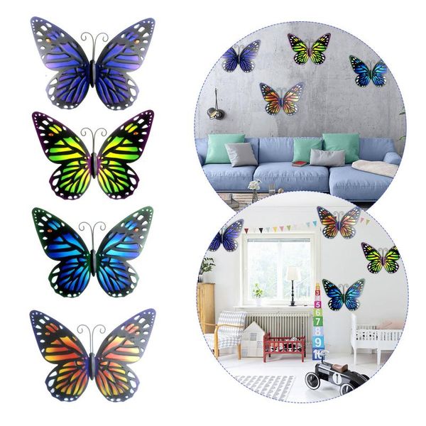 

25# metal butterfly mural for home decoration handmade wrought iron garden outdoor rainbow suncatchers dÃ©coration decorations
