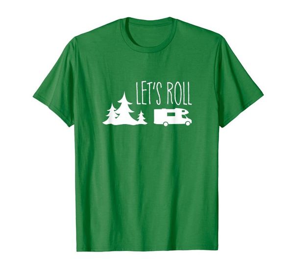 

men's t-shirts let's roll camper shirt, funny cute rv camping vacation gift, White;black