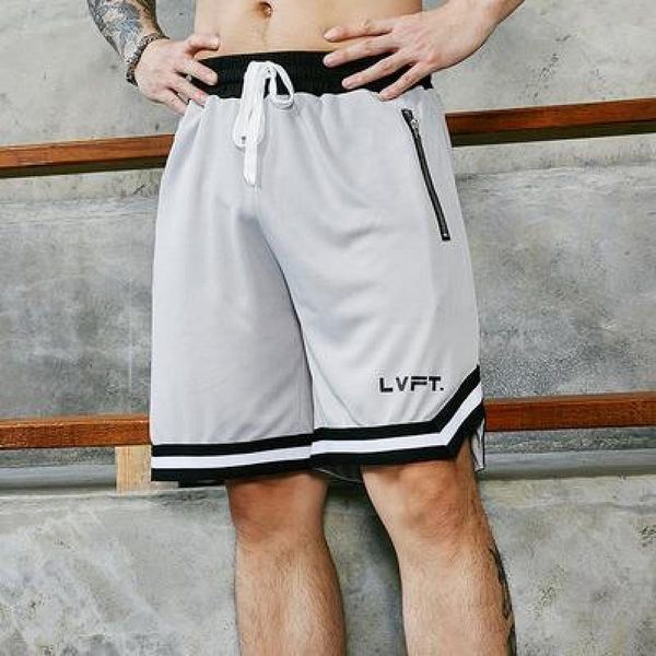 

men's shorts type quick-drying sports casual fitness running five-point pants water absorbent sweat basketball, White;black