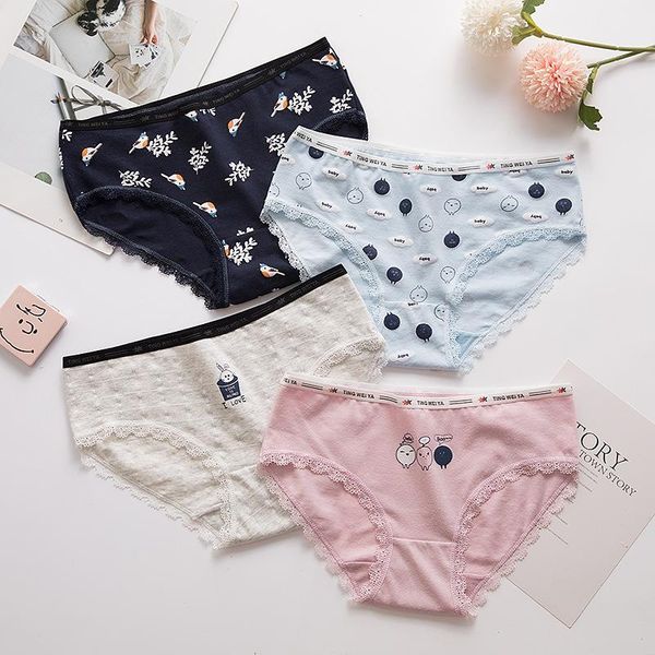 

panties 4pcs teenage printed underpants young girl briefs comfortable cotton lace kids underwear 106, Camo