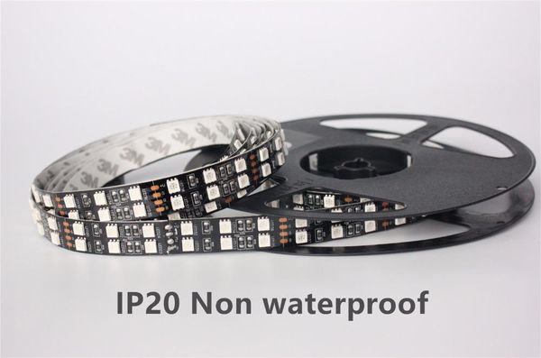 

black pcb board led strip double row line non waterproof dc12v flexible light 120led/m 5m/lot rgb strips