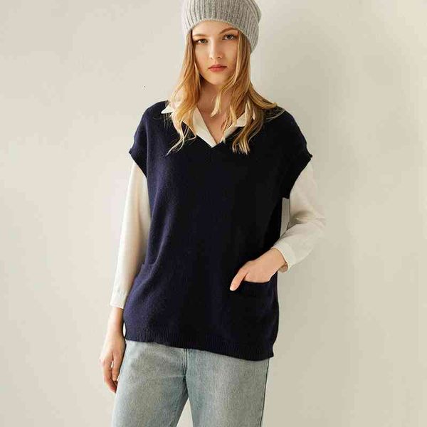 

women's tanks & camis autumn and winter fashion cashmere vest women's v-neck jacket xprc, White