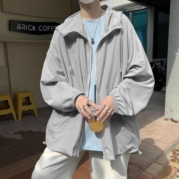 

men's jackets summer thin track fashion gray white pocket casual mens streetwear loose hip-hop bomber men m-xl rbps, Black;brown