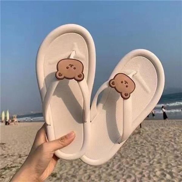 

slippers anime flip flops women kawaii shoes indoor bathroom non-slip leisure flat 2021 summer fashion beach sandals, Black